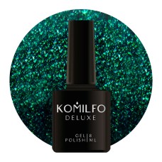 Гель-лак Komilfo Deluxe Series №D157 (темний пляшково-зелений, мікроблиск), 8 мл