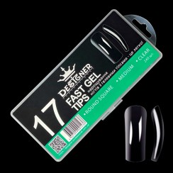 Гелеві типси для нарощування нігтів Designer 17 м'який квадрат (розмір М), 240 шт