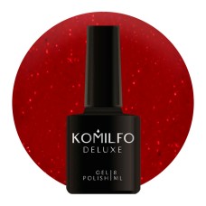 Гель-лак Komilfo Deluxe Series №D305 (червоний з блискітками), 8 мл