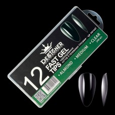 Гелевые типсы для наращивания ногтей Designer 12 миндаль (размер М), 240 шт